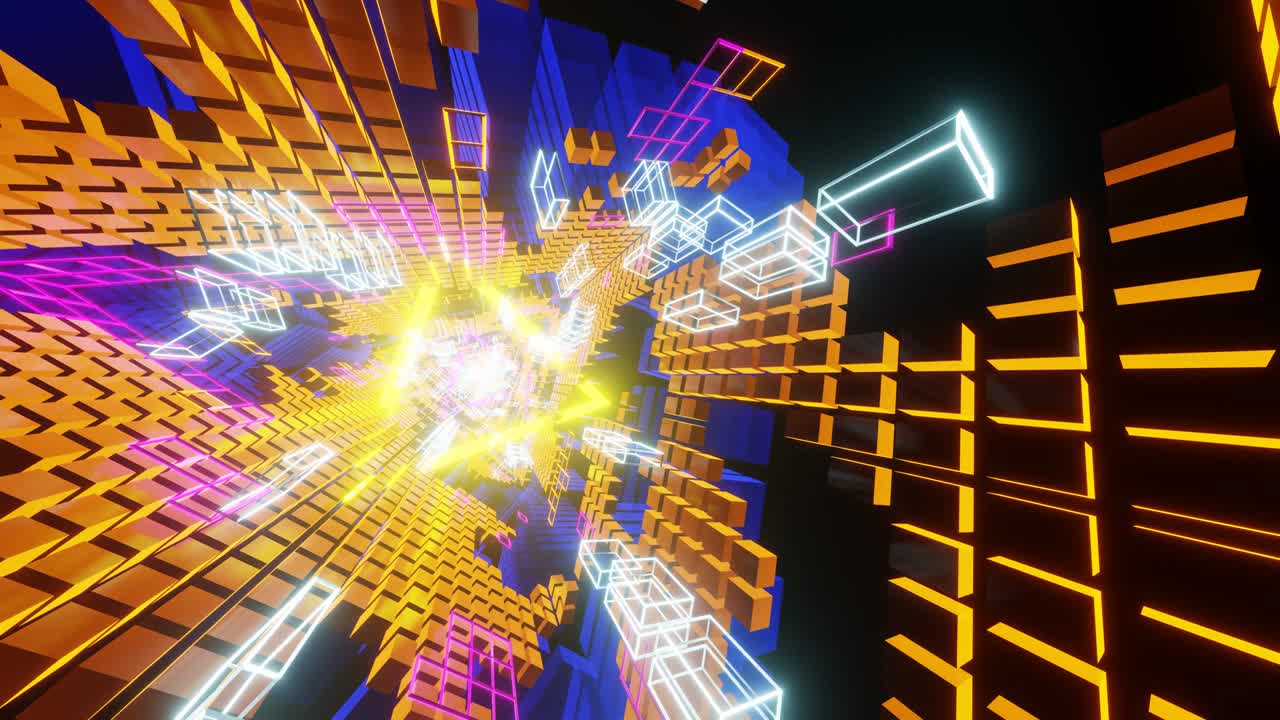 el bucle de la rotación loca del túnel brillante abstracto.