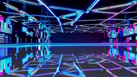 neon cyberpunk digital stage