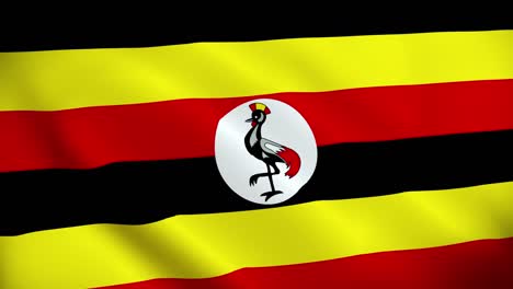 signo animado nacional de 4k de uganda, bandera animada de uganda, agitación de la bandera de uganda, la bandera nacional de uganda animada.