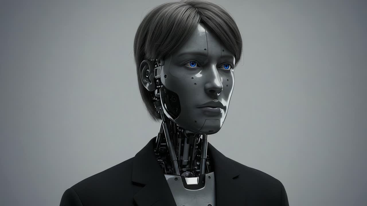 Exploring the Future of Technology: A Detailed Look at a Human-like Robot with Intricate Features and Realistic Design As It Stands Poised for Innovation