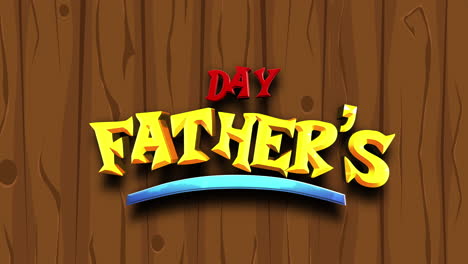Cartoon-Fathers-Day-text-on-wood