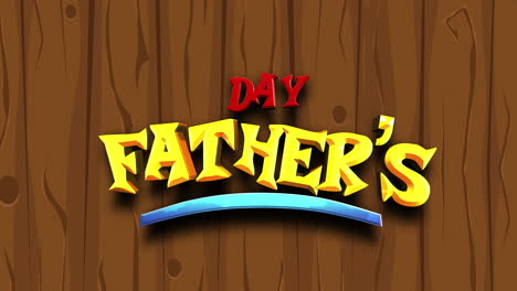 cartoon fathers day text on wood