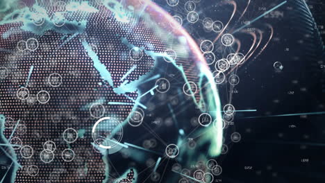 animation of globe and network of connections