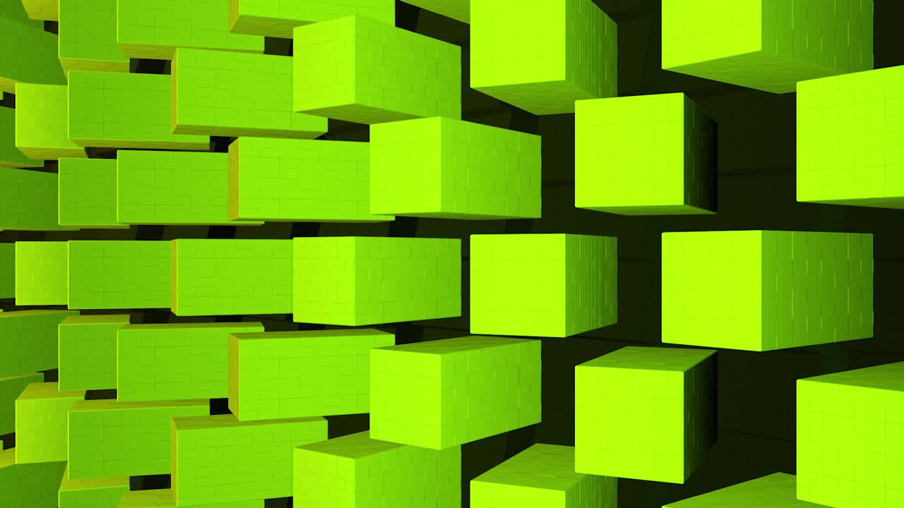 Abstract Green Cube Pattern