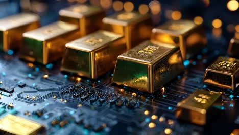 gold bars on a circuit board