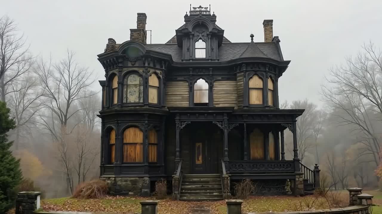 그 위 에 시계 탑 이 있는 큰 검은 집