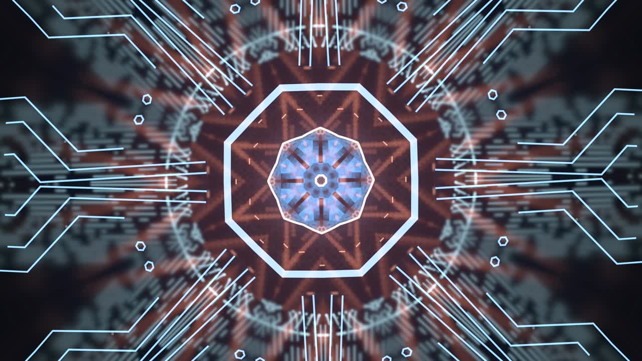 fondo tecnológico del círculo con efecto de luz roja y azul en video 4k.