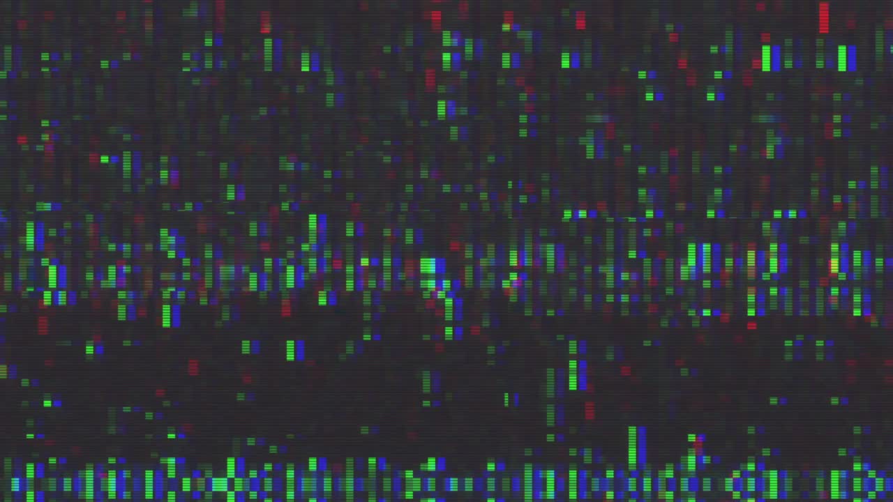 diseño único abstracto animación digital ruido de píxeles error de fallo daño de video