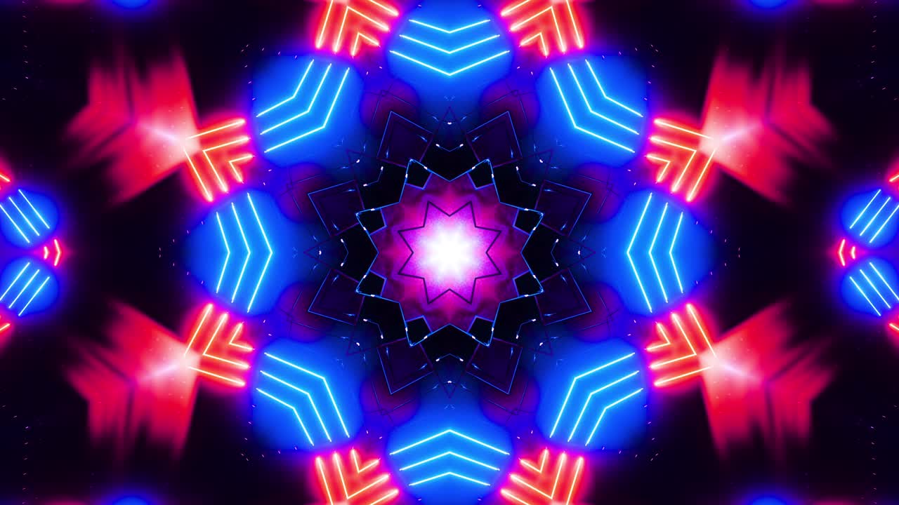 visuales de caleidoscopio de neón
