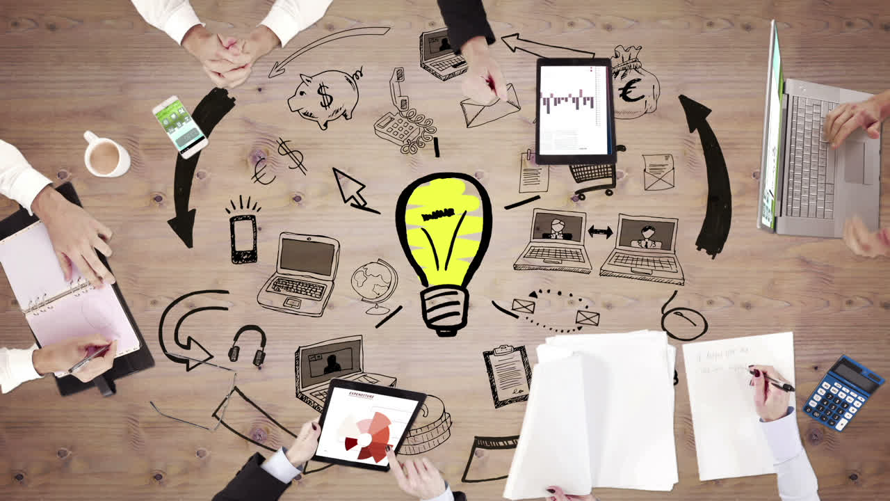 gente de negocios manos trabajando