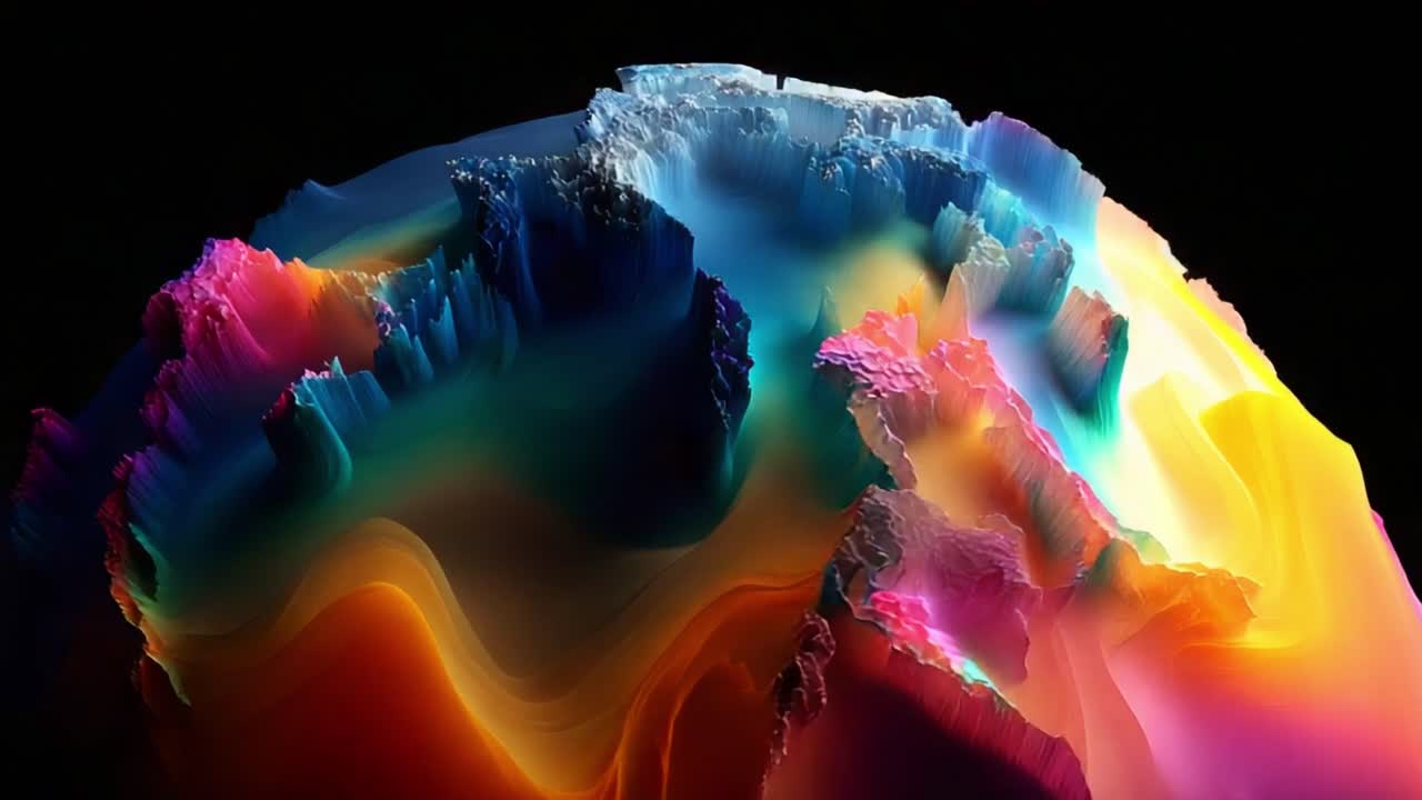 A Vibrant Abstract Sphere Showcasing a Spectrum of Colors and Textures, Blending and Flowing into a Harmony of Light and Depth in a Stunning Visual Experience