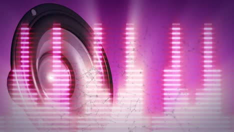 animation of speaker and music graphic equalizer