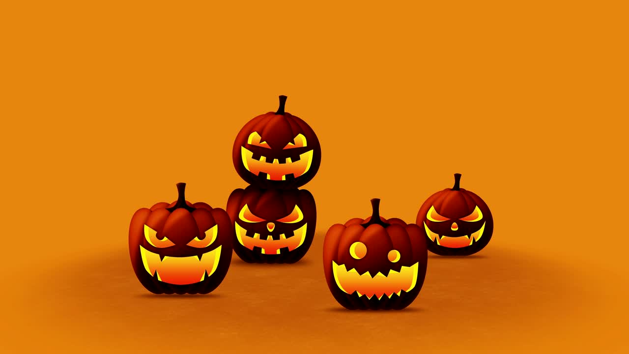 la lanterna de la cabeza de calabaza de halloween, el bucle