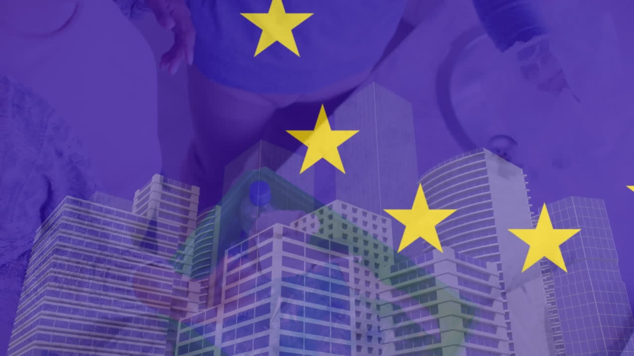 eu의 발이 다양한 자원봉사자들이 쓰레기를 분리하는 데 등장합니다.