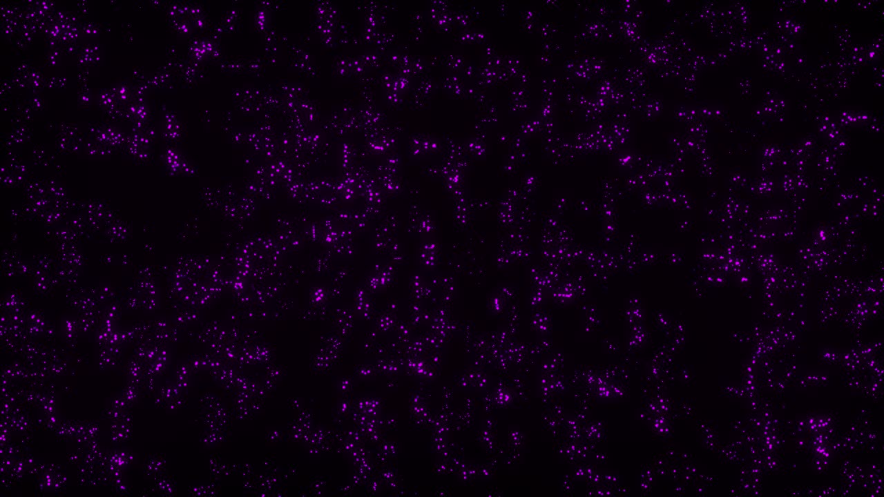 fondo de puntos abstractos. partículas iluminadas púrpura. profundidad de campo. iluminación abstracta, polvo, partículas y deslumbramiento en un fondo oscuro. tecnología futurista. bokeh. animación de bucle 3d, vj, 4k