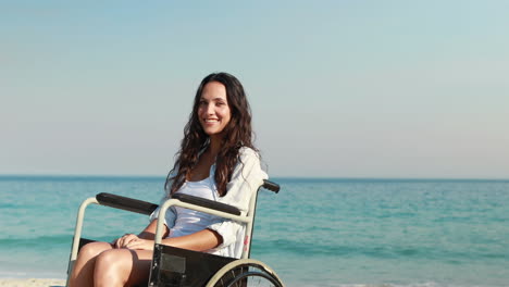 disabled woman looking at camera