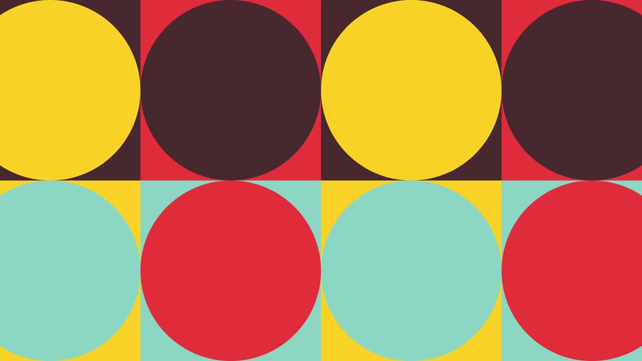 Piastrelle animate con motivo geometrico in una palette di colori vintage. Animazione in loop continuo grafica in movimento minimale in stile piatto retrò.