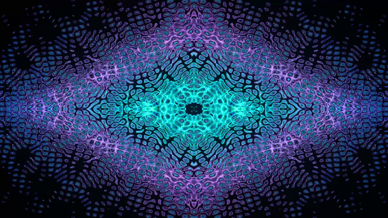 Sfondo astratto caleidoscopico geometrico. Motivo 4K continuo. Bella texture a mosaico caleidoscopico.