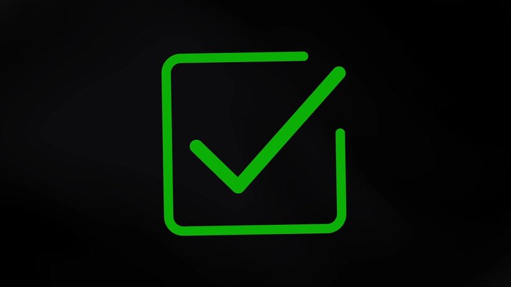 Animated Green Checkmark Icon Appearing on Black Background
