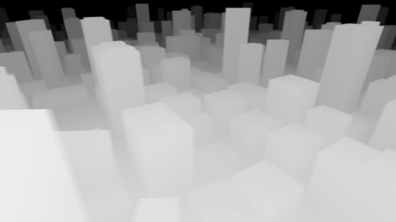 3D City Map Black and White rotation