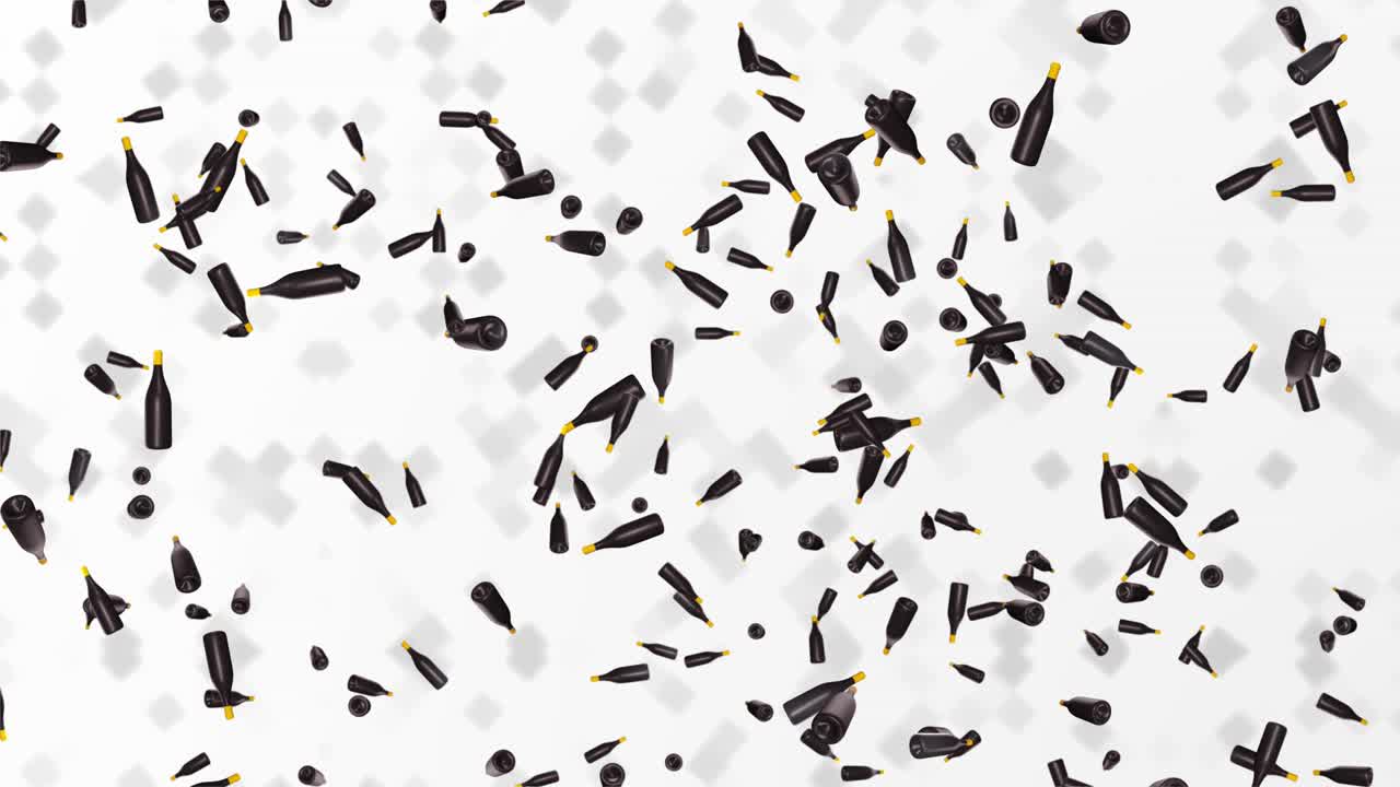 3d in beer glass bottles falling on background alcohol drinks concept champagne and alcoholic