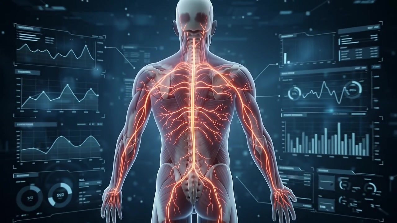 Medical Animation of Nerve Pain Radiating from Wrist to Spine