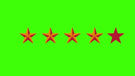 animación del icono de la estrella de calificación en una pantalla verde