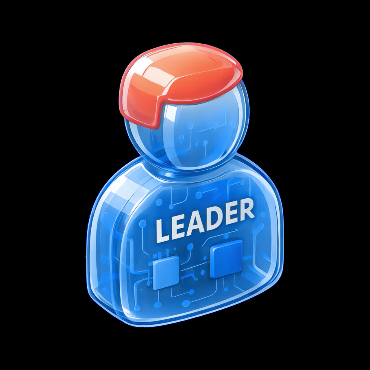 Digital leadership concept illustration animation isolated asset, transparent 4K video, alpha