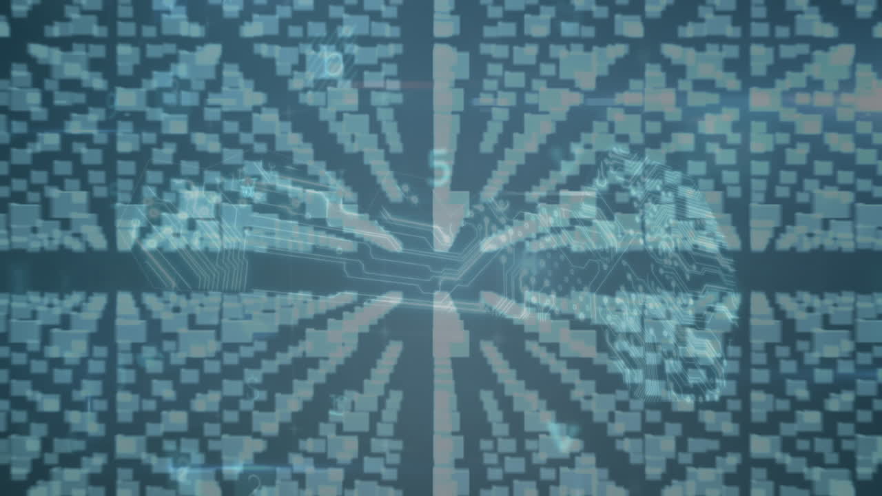 떠다니는 여러 폴더와 온라인 보안 패드록의 애니메이션