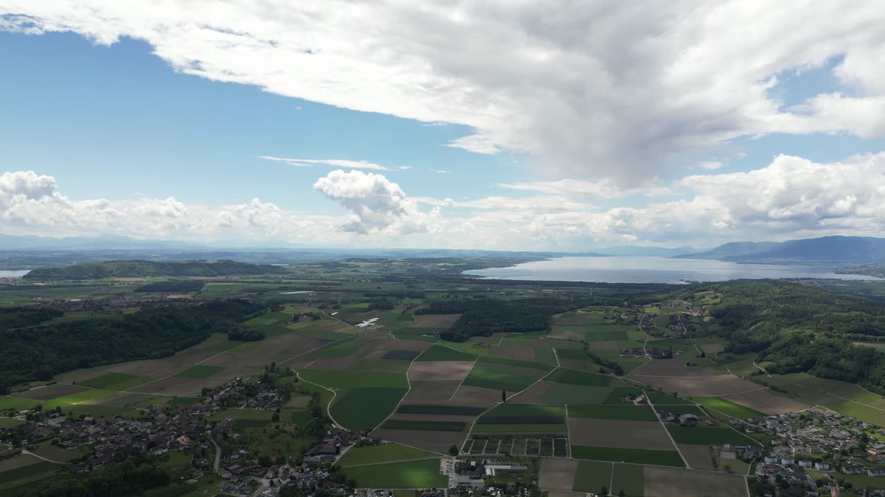 neuchâtel-neuenburg 호수, 스위스, 공중 마을, 농장