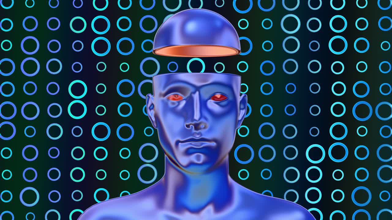 el diseño psicodélico colorido del cuerpo humano, el arte conceptual abstracto con formas geométricas, el personaje 3d realista, el hombre o la mujer en un estilo de movimiento moderno creativo, la animación de bucle de moda brillante.