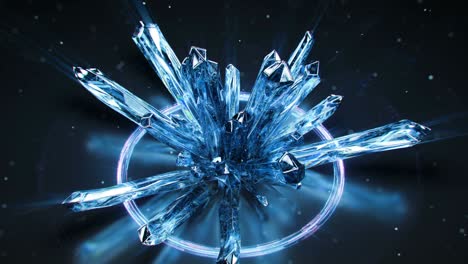 druse of raw blue crystals 3d render vj loop animation