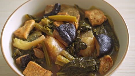 chinese vegetable stew with tofu or mixture of vegetables soup - vegan and vegetarian food style