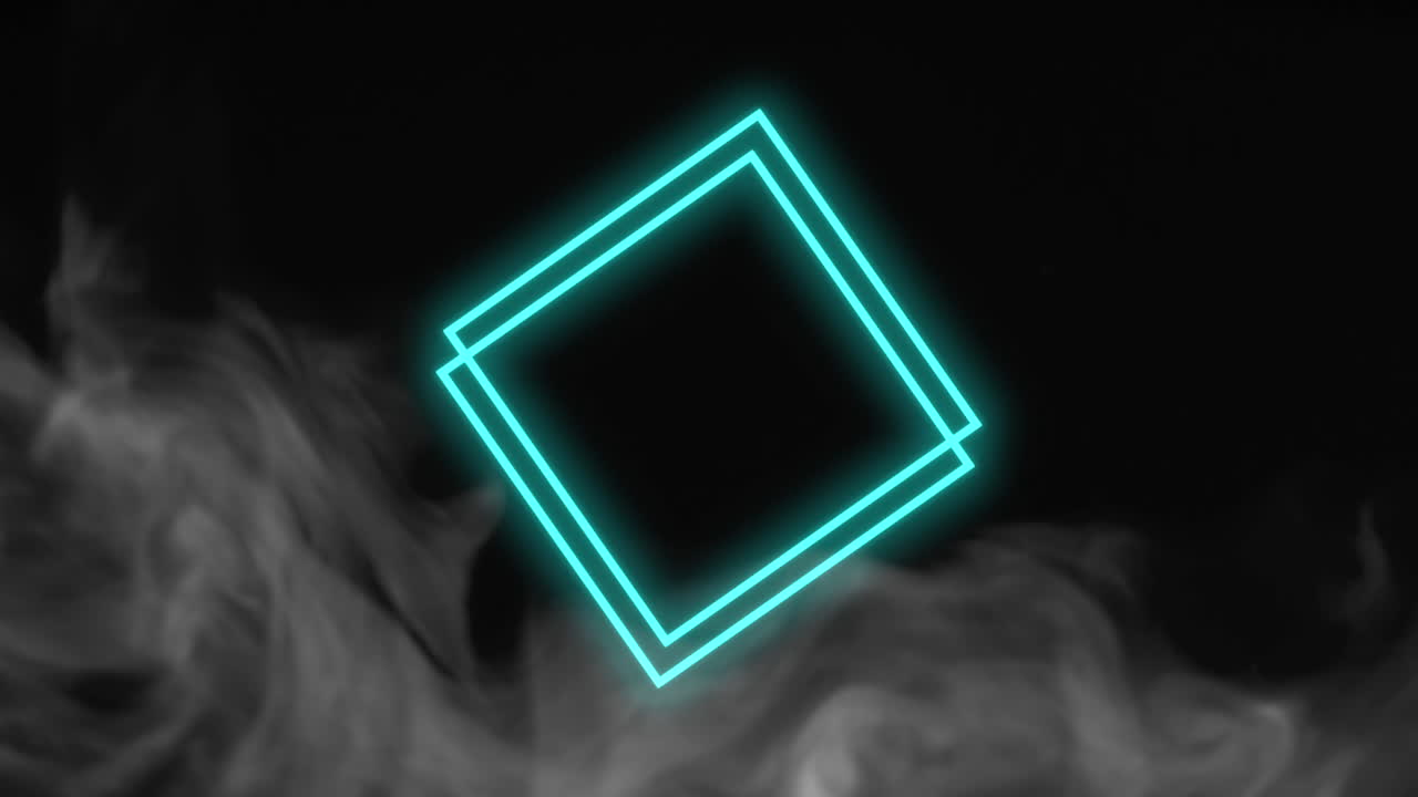 애니메이션 추상 네온 녹색 사각형