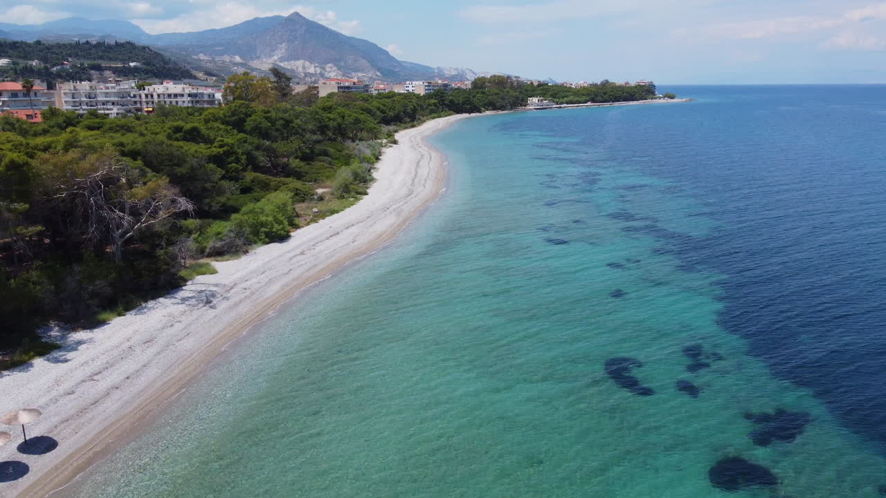 The shallows of the ocean along the Greek coast at Xylokastro