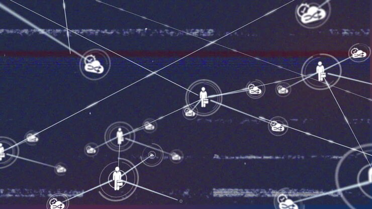 Network of connections and data processing animation over diverse people icons