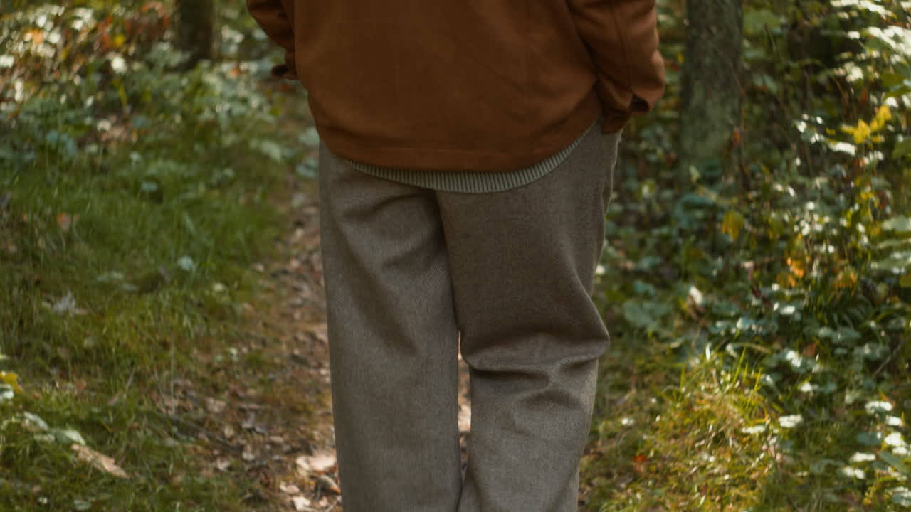 A man walking in the forest