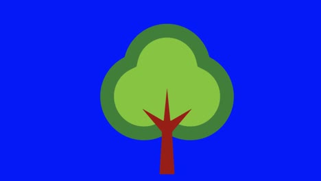 animation of a tree icon on a blue screen