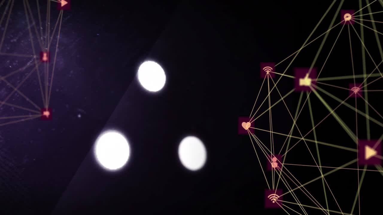 animación de la red de conexiones sobre fondo negro