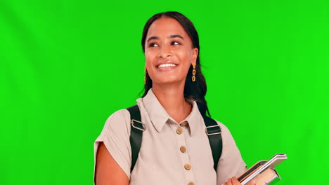 Student,-looking-and-a-woman-on-a-green-screen
