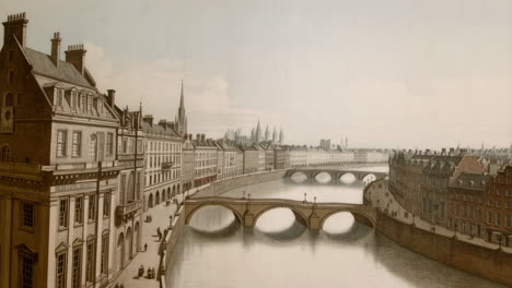 historic european cityscape with river and bridges