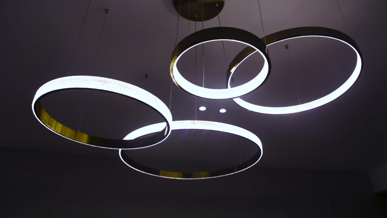 High Quality Round Ring LED Pendant Light  Bronze Frame,  Arc Shot