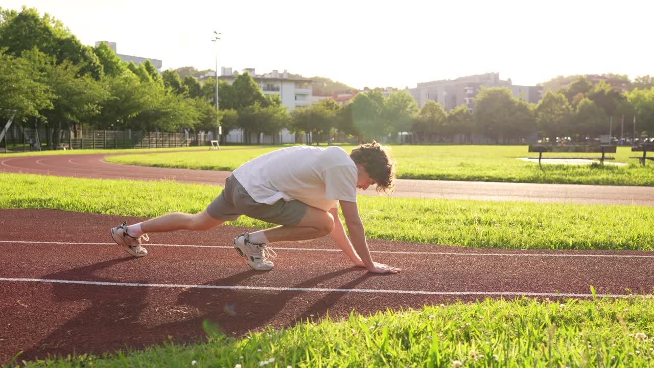 Man Exercising on a Track