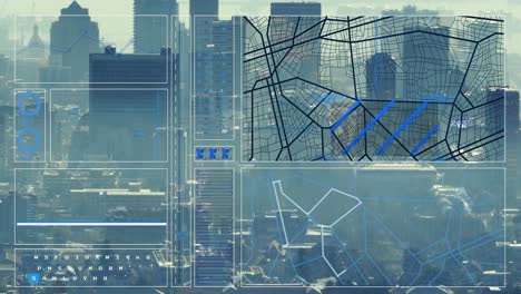 Animation-of-data-processing-over-cityscape