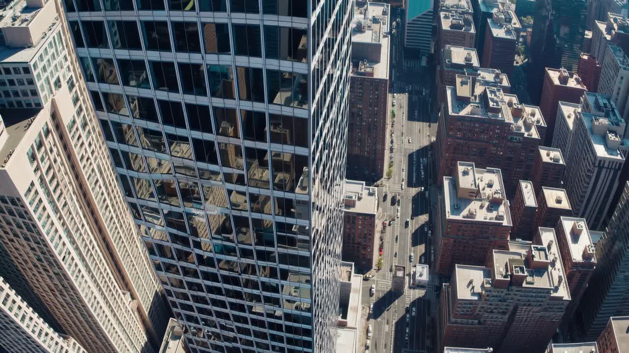 High-Angle View of Skyscrapers and City Streets
