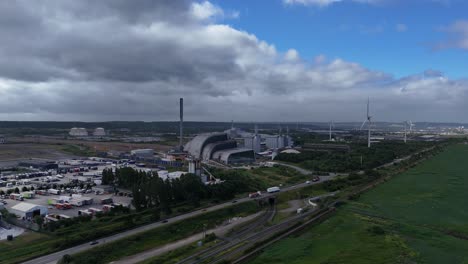 panning drone aerial suez recycling and recovery bristol uk