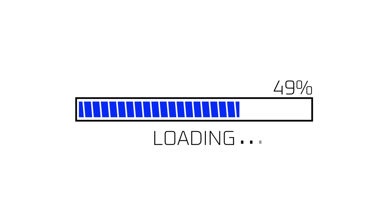 Animated Progress Bar with Percentage on White Background