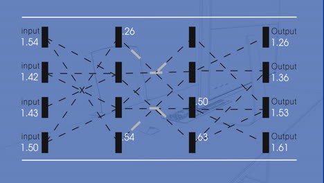 Animación-Del-Procesamiento-De-Datos-Digitales-Sobre-Pantalla-Azul