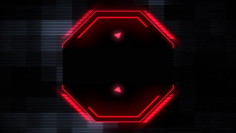 futuristic design with glowing red lines on black background