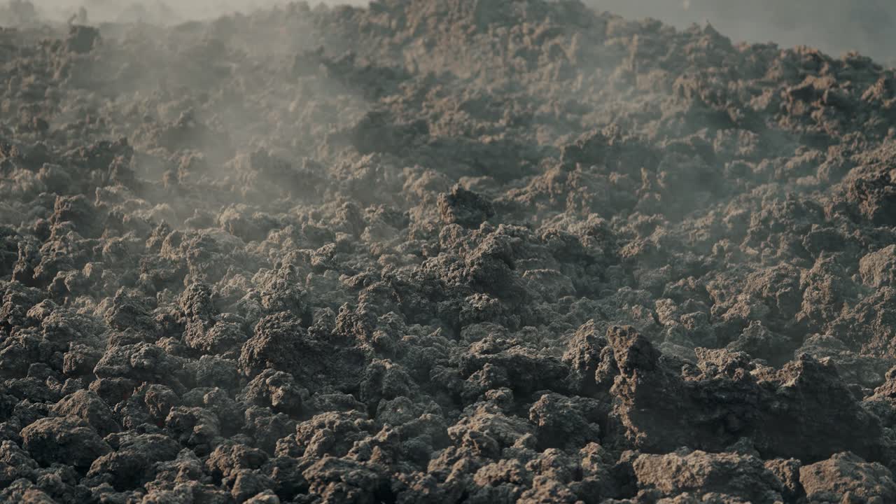 Hot Volcanic Rocks With Smoke In Guatemala